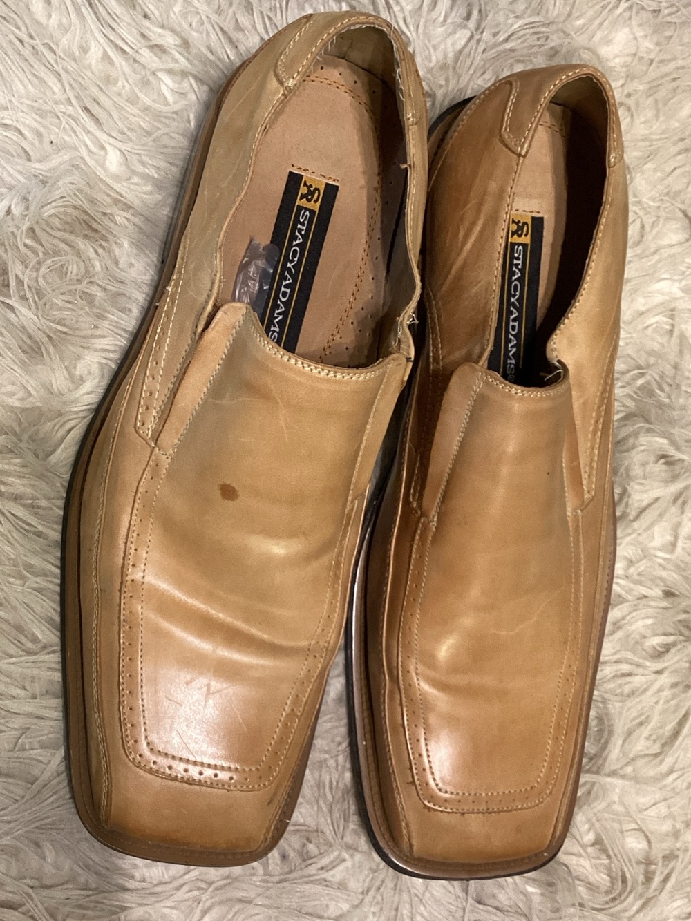 Stacy Adams Men’s Tan Leather Slip-On Loafers